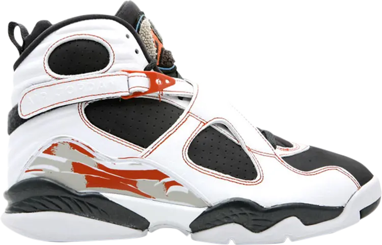 

Кроссовки Air Jordan 8 Retro LS Black Toe, белый, Белый;серый, Кроссовки Air Jordan 8 Retro LS Black Toe, белый