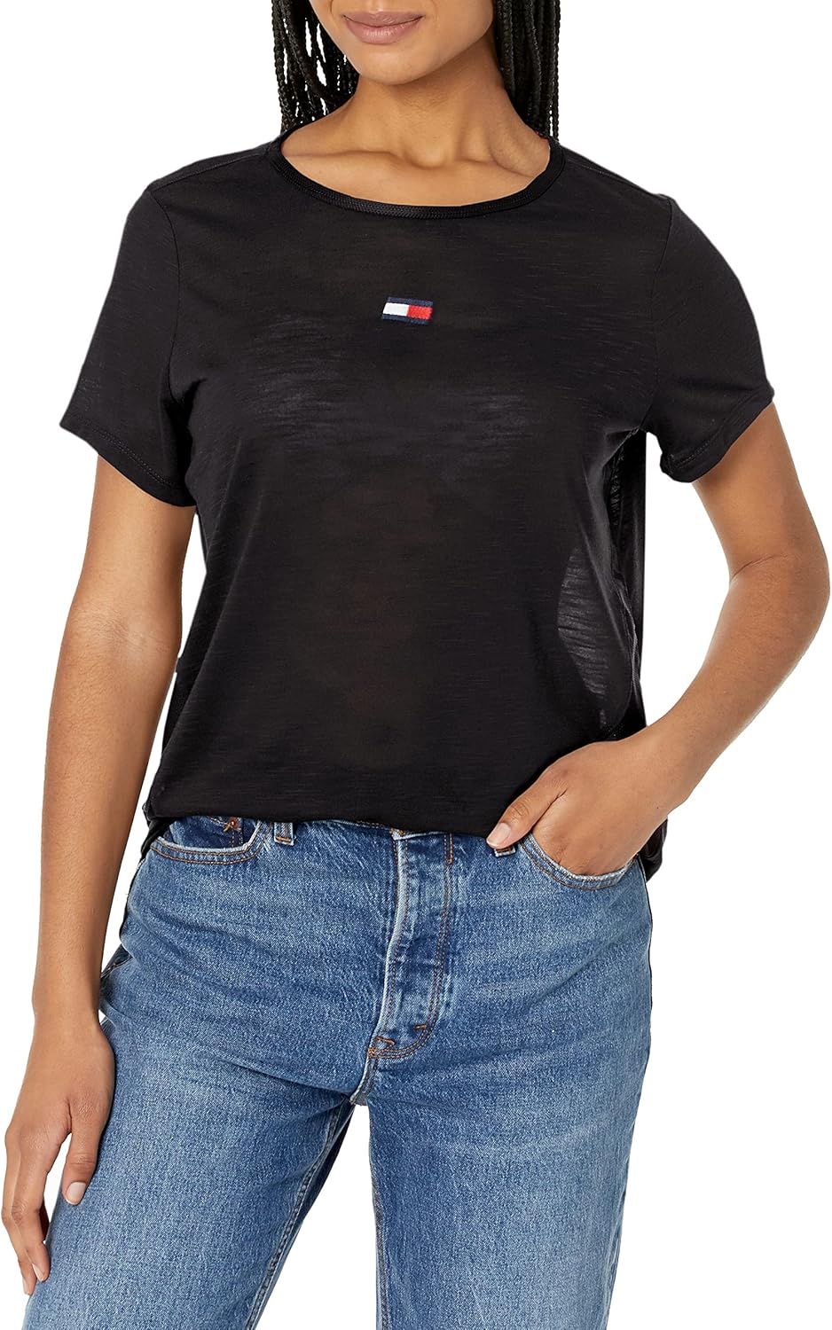 

Женская сетчатая футболка Tommy Hilfiger с конвертом на спине, Black, Черный, Женская сетчатая футболка Tommy Hilfiger с конвертом на спине, Black