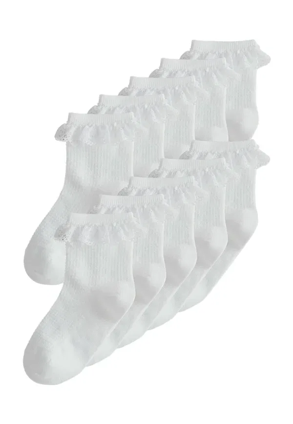 Носки 10 пар, хлопок, 10 pack - socks, Next, white, белый