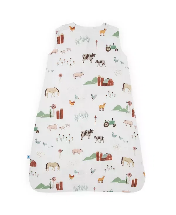 Детский спальный мешок хлопковый муслиновый Unisex cotton muslin sleep bag Little Unicorn, Farmyard — фото 4