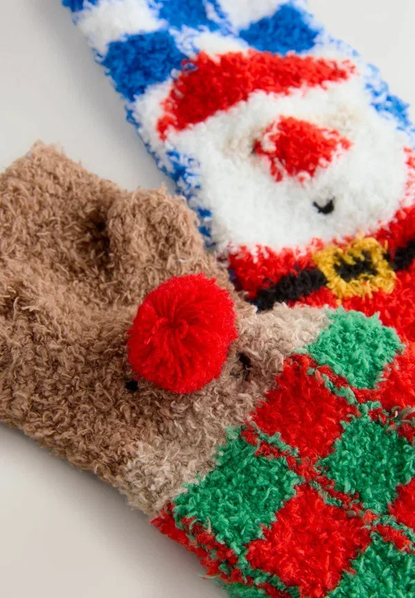 Носки 2-pack, клетчатый, Christmas cosy, Next, Santa Reindeer Checkerboard — фото 4