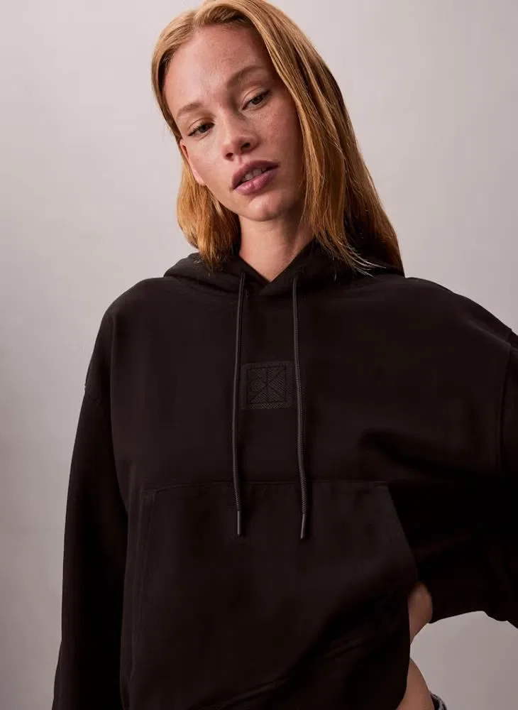 Худи с капюшоном на длинном рукаве Essential Calvin Klein, черный