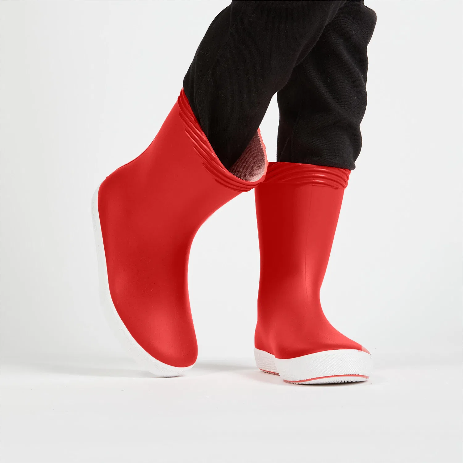 Детские резиновые сапоги Gummistiefel Regenstiefel Kinder 100 Decathlon, Scharlachrot Ultraweiß — фото 2