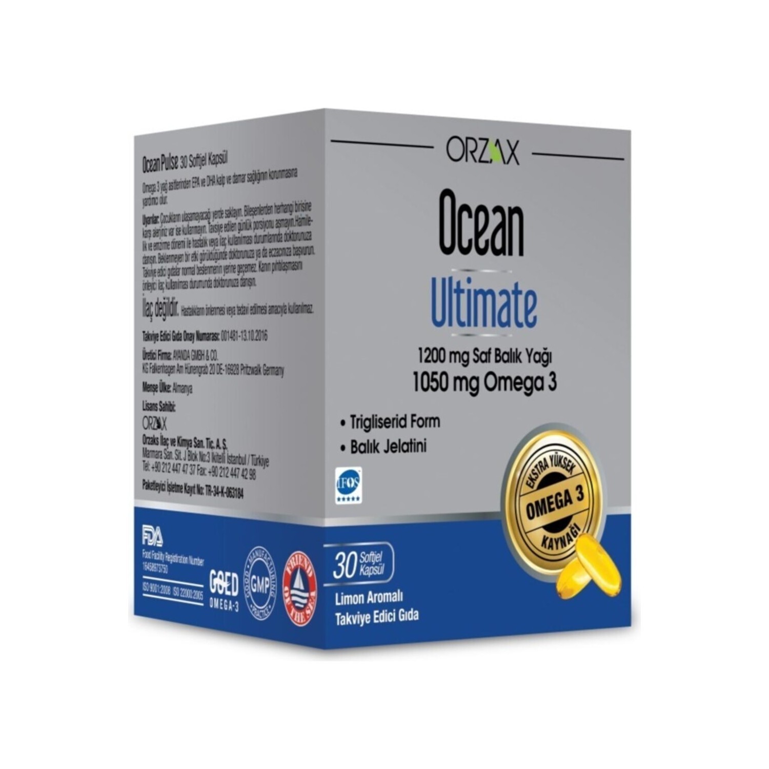 

Добавка Ocean Supplement Ocean Ultimate 1200 мг, 30 капсул