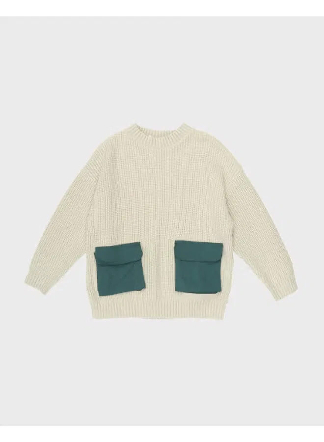 Свитер с длинным рукавом с карманами Zara, светло-зеленый