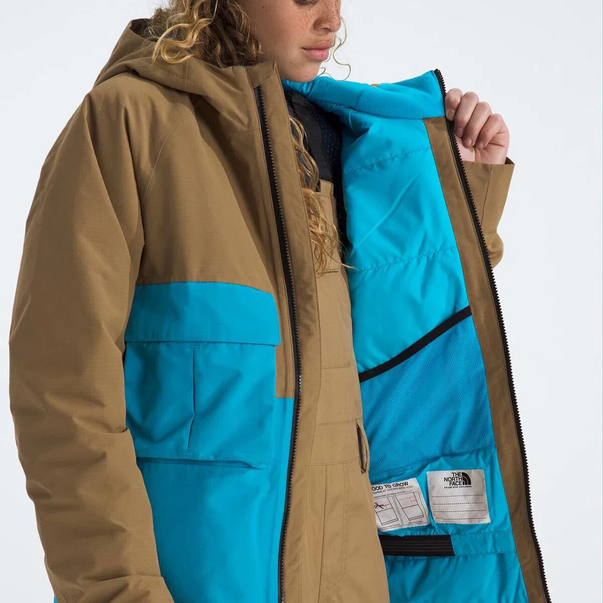 Детская куртка для мальчиков с утеплителем The North Face, Utility Brown Meridian Blue — фото 2