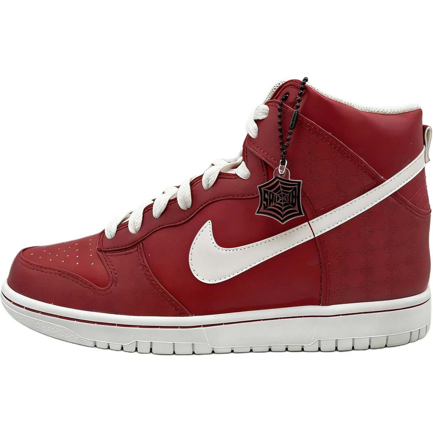 Детские кроссовки для скейтбординга высокие кожаные Dunk High Red White Nike