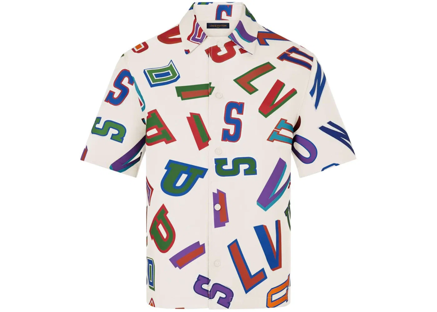 Мужская рубашка-оверсайз с принтом Louis Vuitton x NBA Basketball Letters Overshirt, Beige