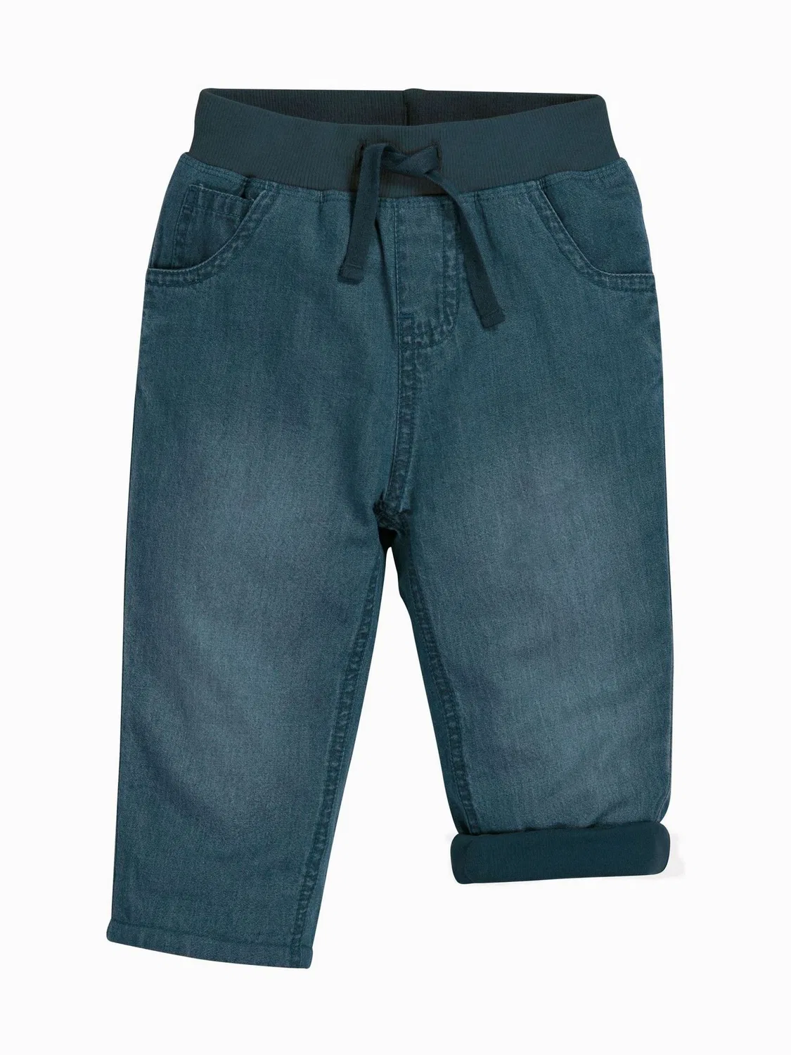 Джинсы из мягкого хлопка, модель Soft Lined Chambray Frugi, синий