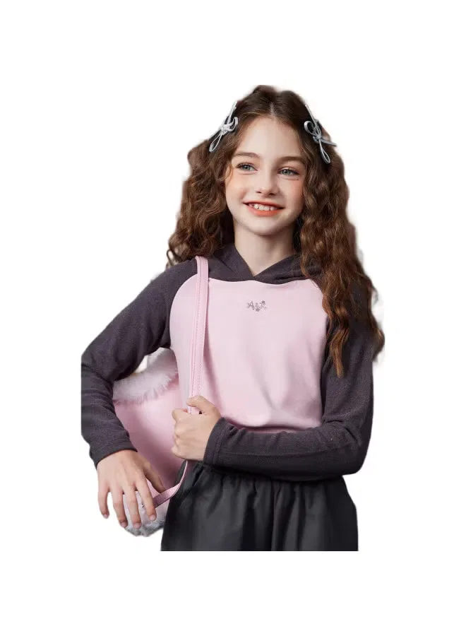 Футболка с длинным рукавом и капюшоном утепленная Ask Junior, розовый