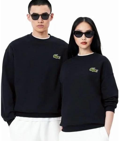 Толстовка LACOSTE Мужская толстовка с круглым вырезом и капюшоном, черный