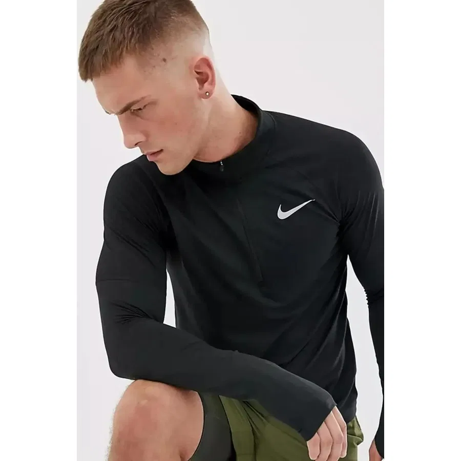 Спортивная куртка с четверть-молнией Nike Dri-FIT Running Half Zip, Черный