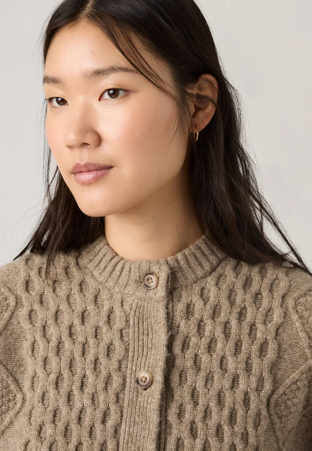 Кардиган Charlotte с круглым вырезом - кардиган Levi'S, Mushroom Heather B2625 Bros — фото 4