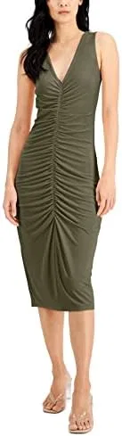 Женское облегающее платье миди с драпировкой International Concepts, Dark Green