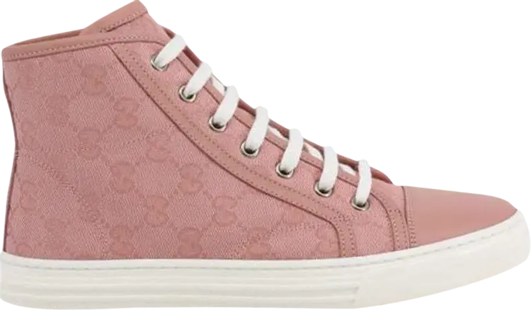 Кроссовки Gucci Wmns GG High Logo Print - Soft Pink, розовый