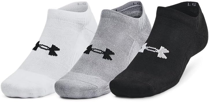 

Under Armour Unisex-Adult тренировочные хлопковые носки No Show, 3 пары, (035) Steel/White/Black