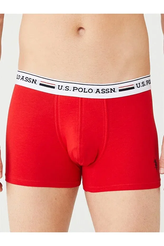 Мужские боксеры с эластичным поясом 3 шт U.S. Polo Assn., Red Gray Mlj Navy Blue — фото 3
