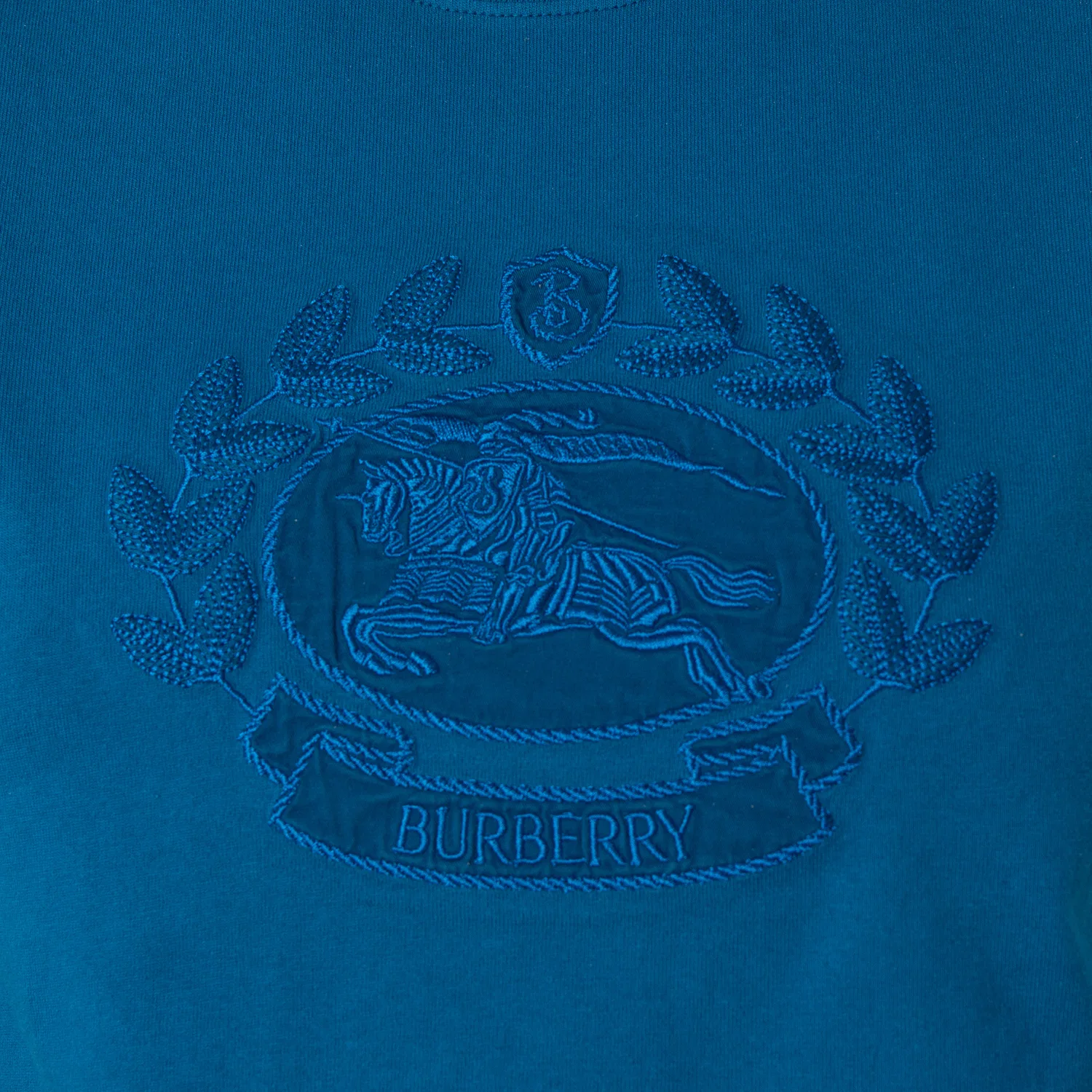 Футболка с вышивкой Embroidered Logo Cotton T-Shirt Burberry, Kingfisher — фото 2