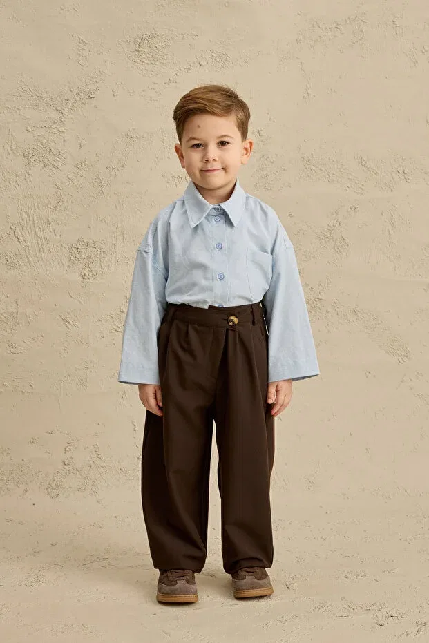 Детские брюки для девочек плиссированные Fahhar Kids, Brown