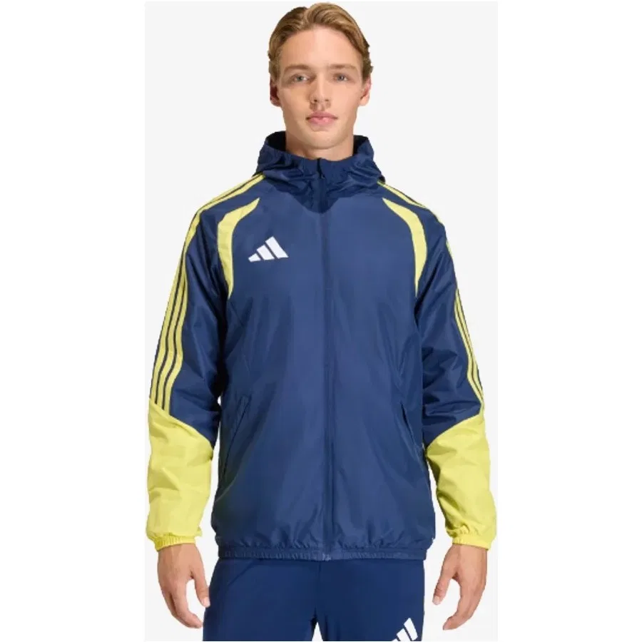 Ветровка спортивная с капюшоном Tiro 26 Competition All Weather Jacket adidas, Темно-синий — фото 2