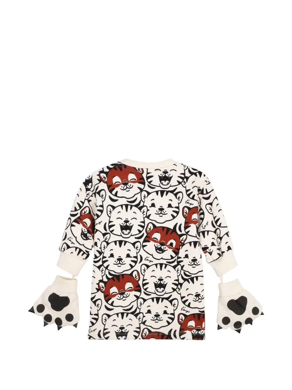 Платье с анималистичным принтом Kenzo Kids, бежевый — фото 2