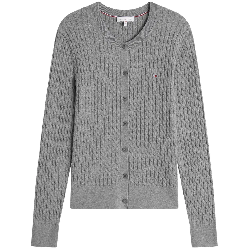 Женский кардиган крупной вязки с круглым вырезом Tommy Hilfiger, Gray P7D
