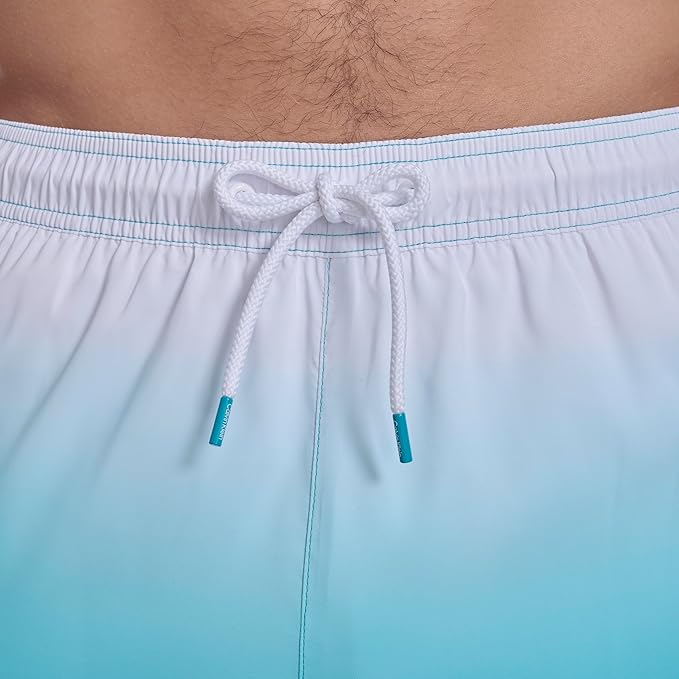 Плавательные шорты Calvin Klein Volley Quick Dry Lightweight Ombre, светло-бирюзовый/белый — фото 4
