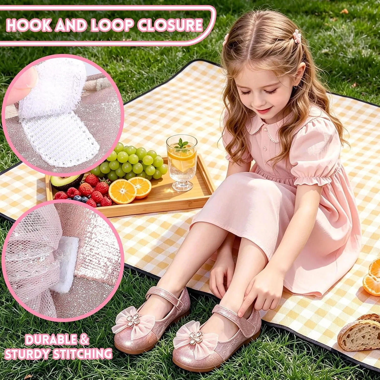 Детские туфли для девочек с блестками Mary Jane Flats boruizhen, Pink — фото 4