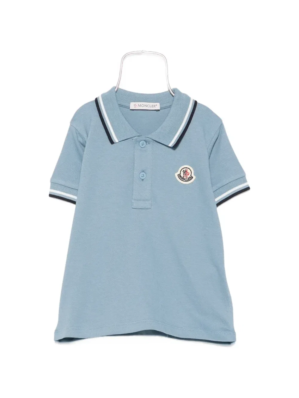 Рубашка-поло с нашивкой-логотипом Moncler Enfant, синий