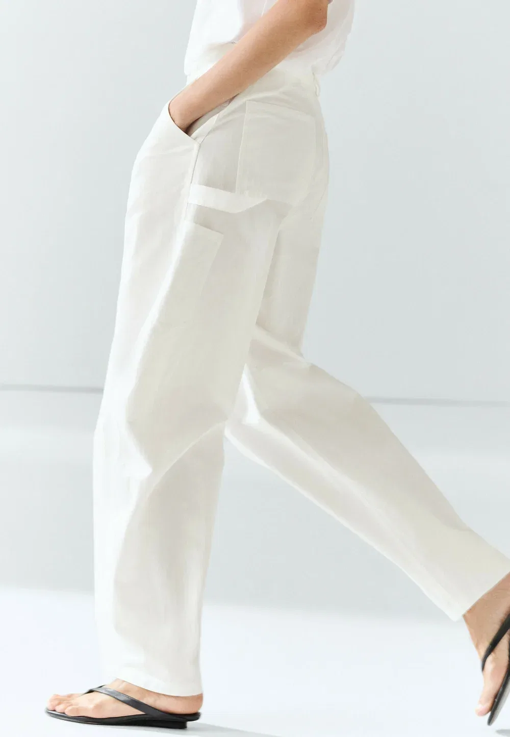 Брюки-Карго Massimo Dutti, White — фото 4