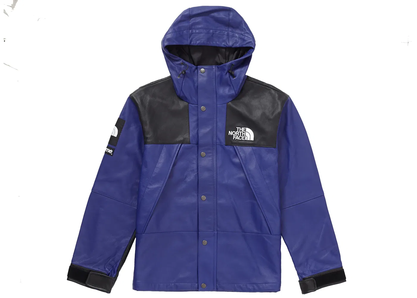 Мужская куртка-парка из кожи с капюшоном Supreme x The North Face Leather Mountain Parka Supreme, Royal
