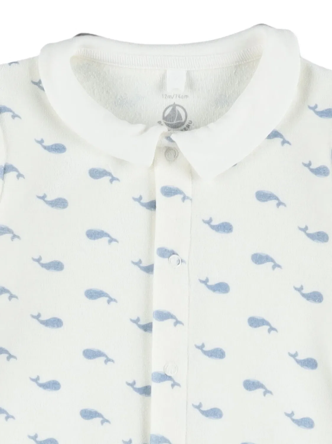 Пижама с воротником Питер Пэн и принтом Petit Bateau, нейтральные цвета — фото 3