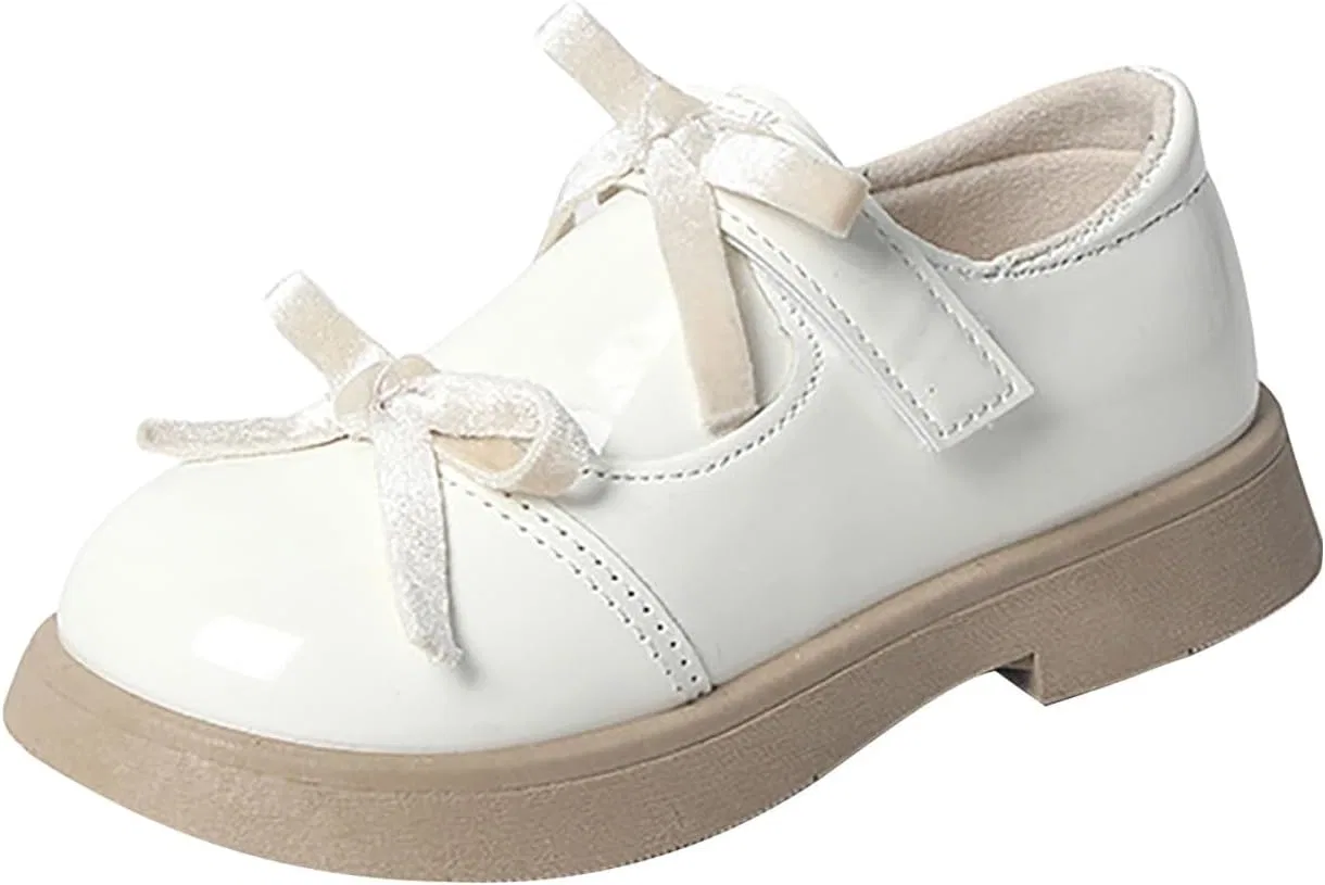 Детские туфли для девочек с бантом Mary Jane Ballerina Flats, Beige