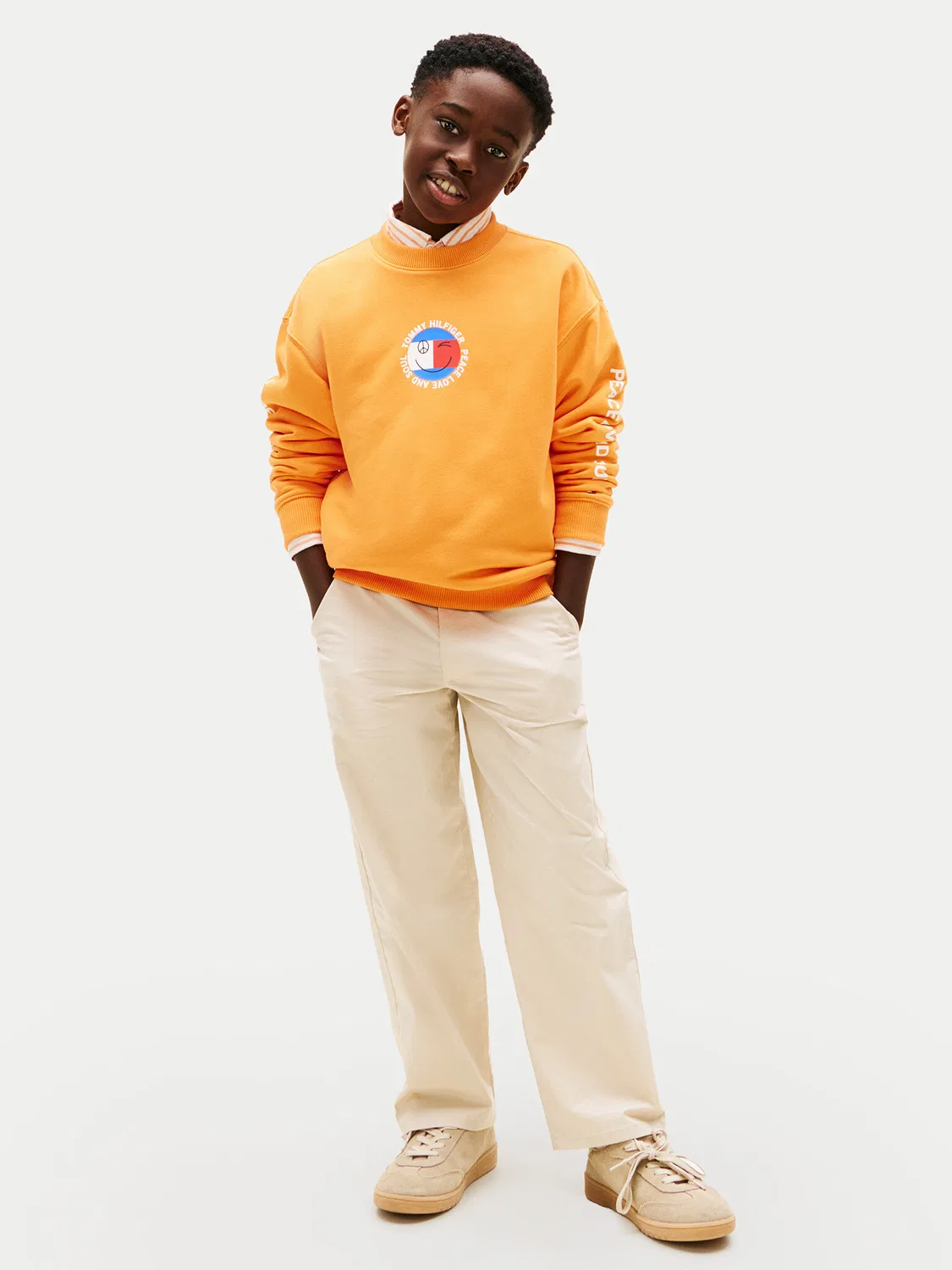 Толстовка стандартного кроя для мальчика Smiley Flag Tommy Hilfiger, оранжевый — фото 2