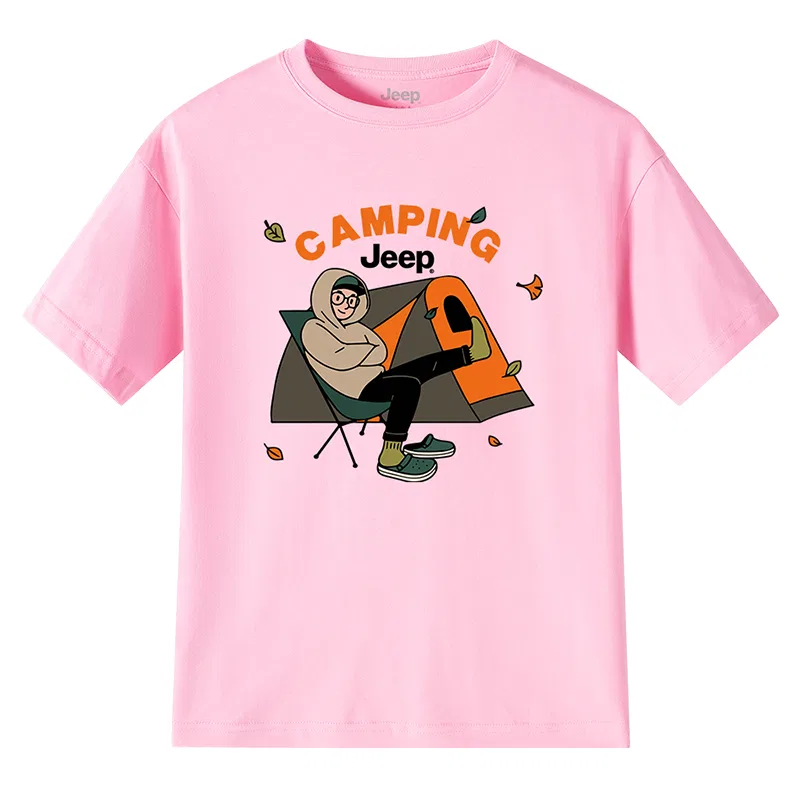 Детская футболка для девочек хлопковая Jeep, Clear Sky Pink