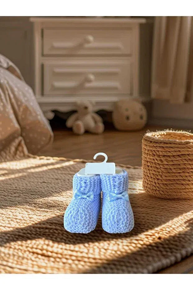 Детские пинетки для новорожденных вязаные Dapwear'S Kids, Blue — фото 2