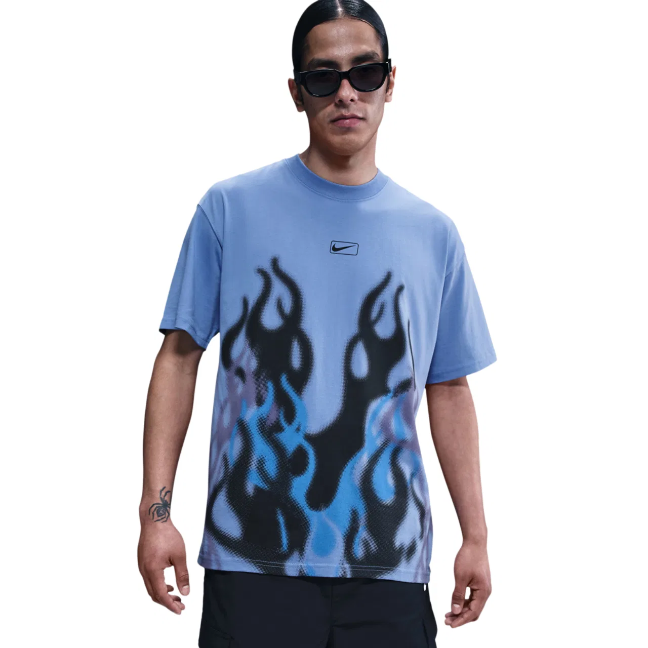 Мужская футболка с принтом пламени Flames OC T-Shirt Nike, Polar/Black