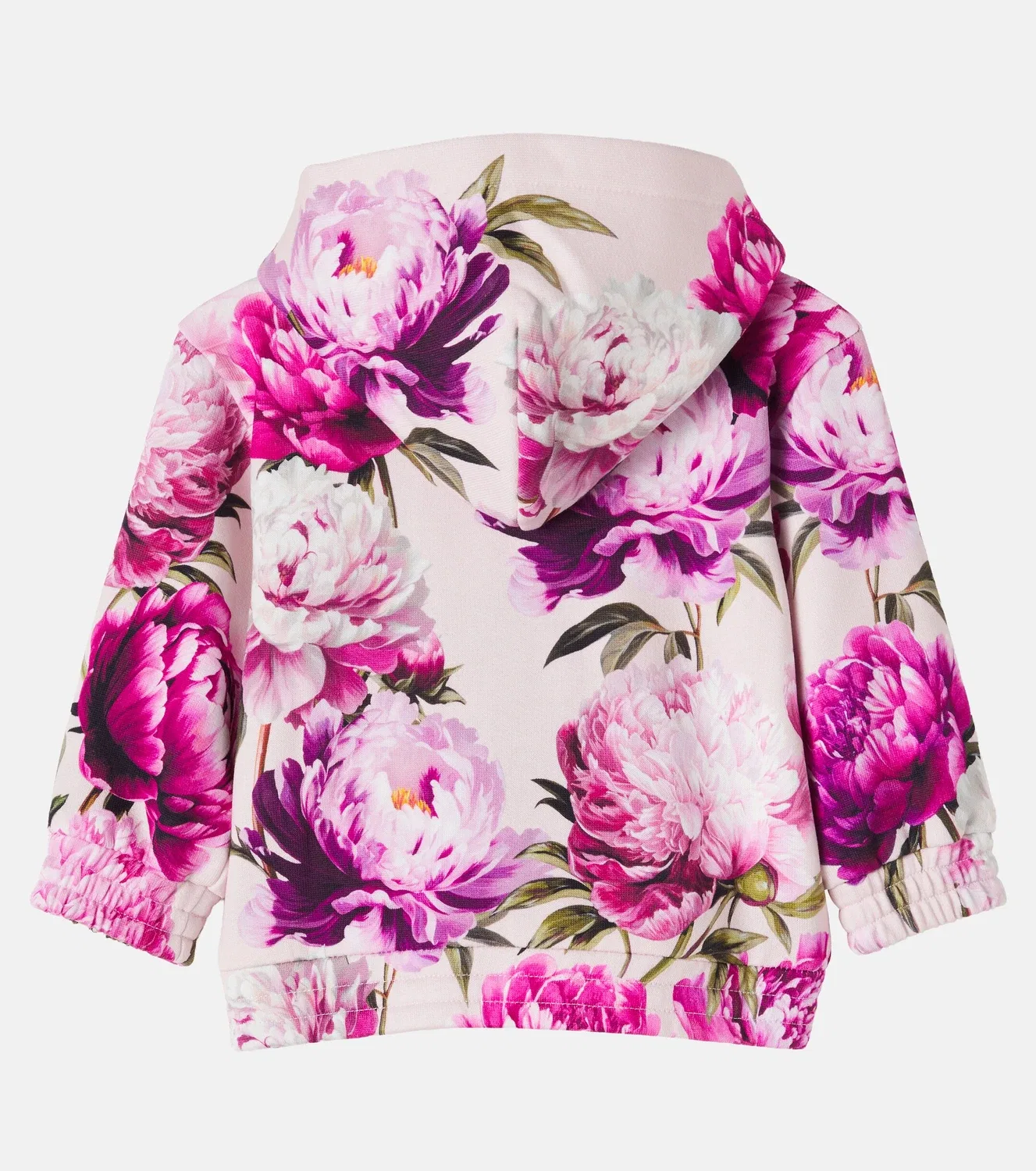 Худи хлопковое с цветочным принтом Dolce&Gabbana Kids, розовый — фото 3