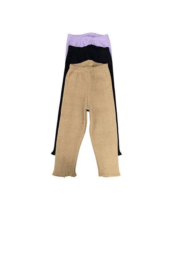 Детские леггинсы для девочек хлопковые Berat Moda, Lilac-Black-Milky-Coffee — фото 2