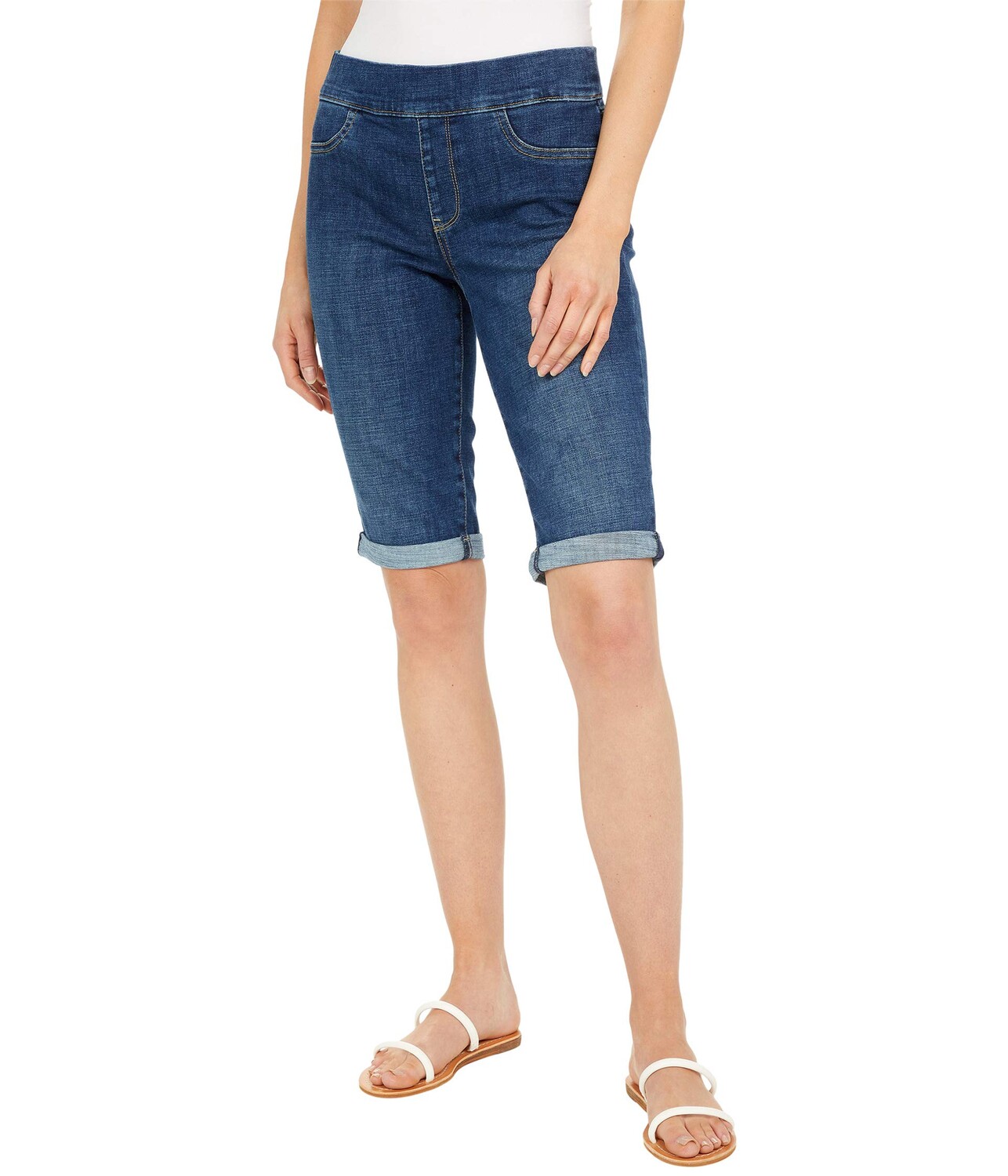 

Шорты NYDJ, Pull-On 12.5" Denim Bermuda Shorts in Clean Marcel