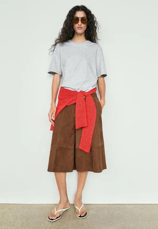 Футболка хлопковая Basic t-shirt Massimo Dutti, серый — фото 2