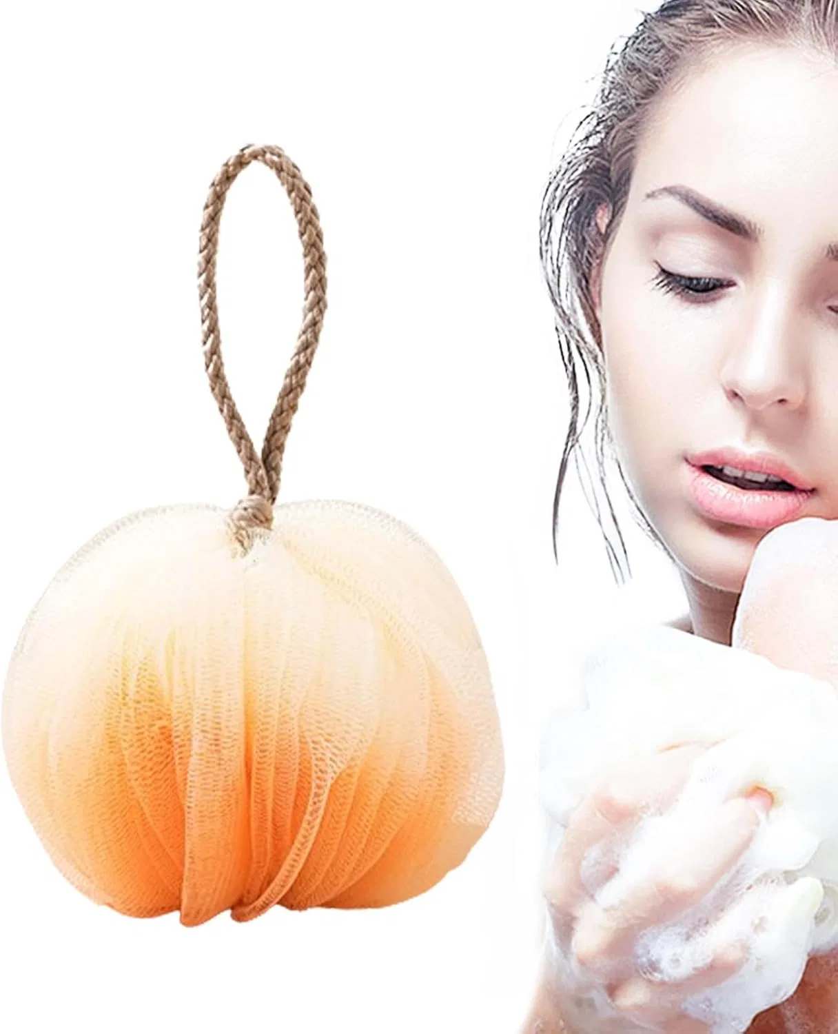 Мочалка для тела Luffa, Generic, 1 шт, 14 см, Orange1