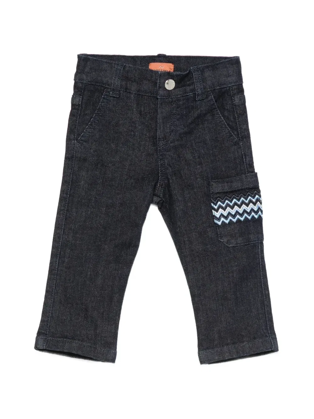 Джинсы с узором зигзаг Missoni Kids, синий