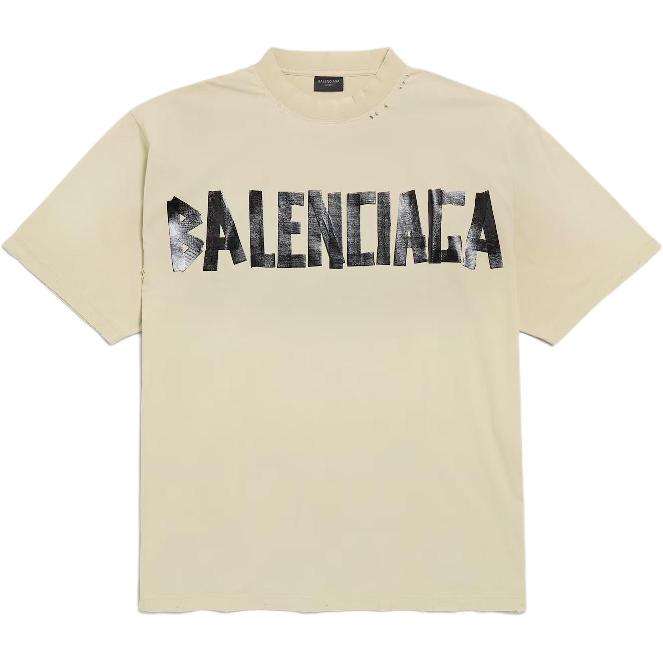 

Футболка Cotton с принтом Tape Balenciaga, бежевый