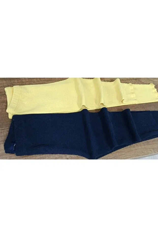 Детские леггинсы для девочек рифленые из набора 2 шт Berat Moda, Navy Blue-Yellow — фото 3