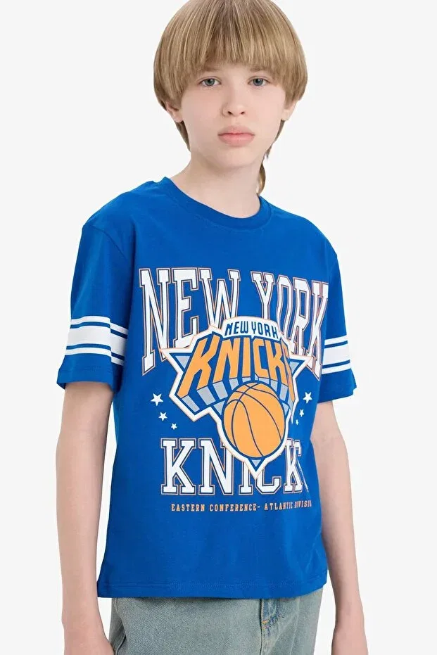 Детская футболка для мальчиков с принтом Nba New York Knicks Defacto, Blue — фото 3