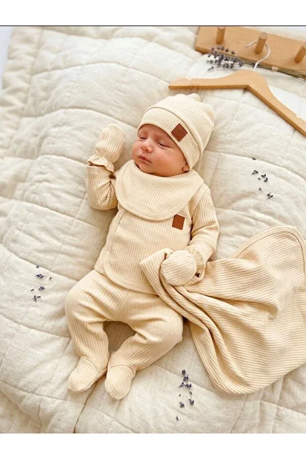 Детский комплект одежды для новорожденных из хлопка Omy, Beige