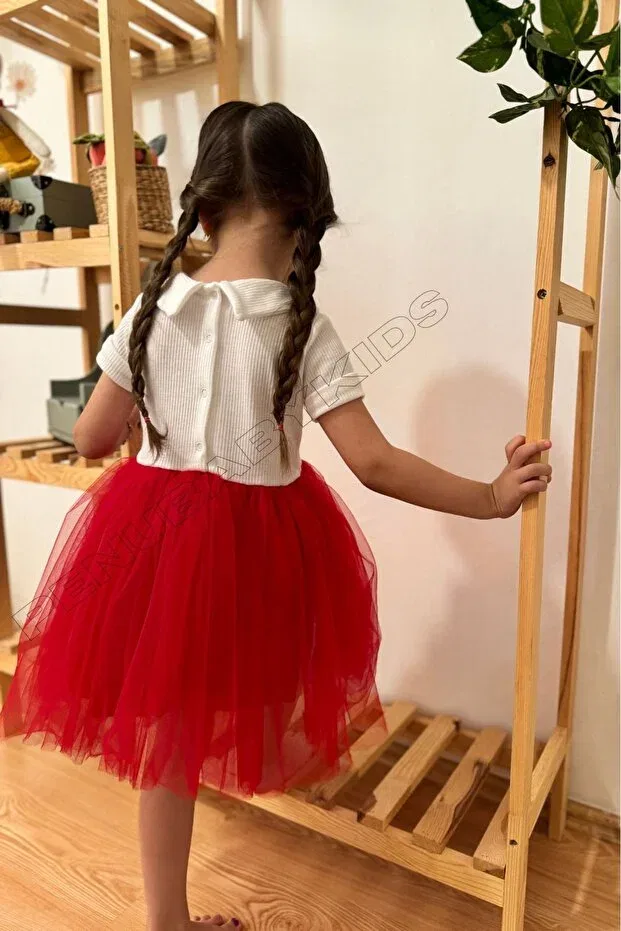 Детское платье для девочек с коротким рукавом heidi Penu Baby Kids, Red — фото 4
