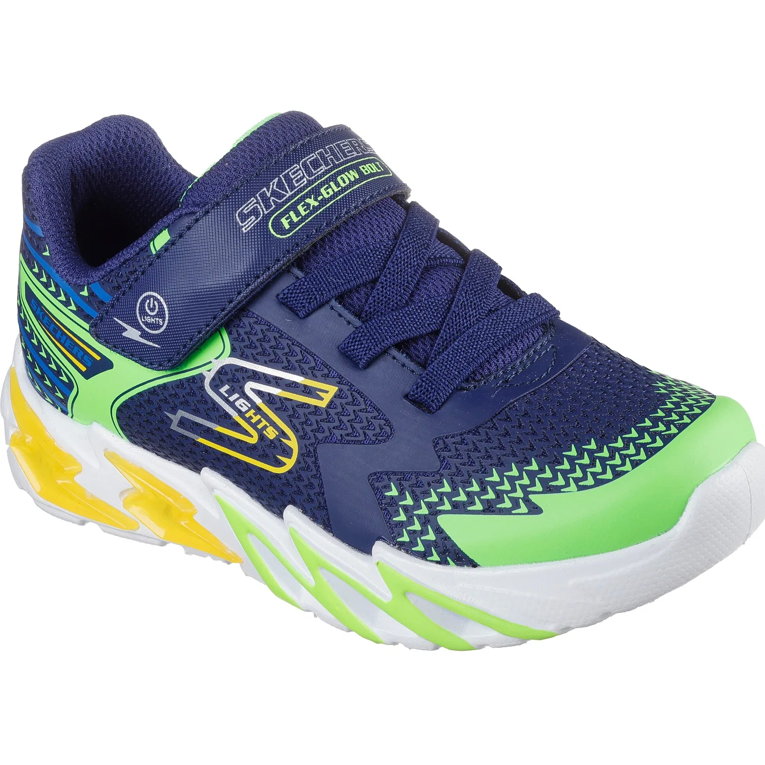 Детские кроссовки-слипоны со светящейся подошвой Skechers, Navy-Mint