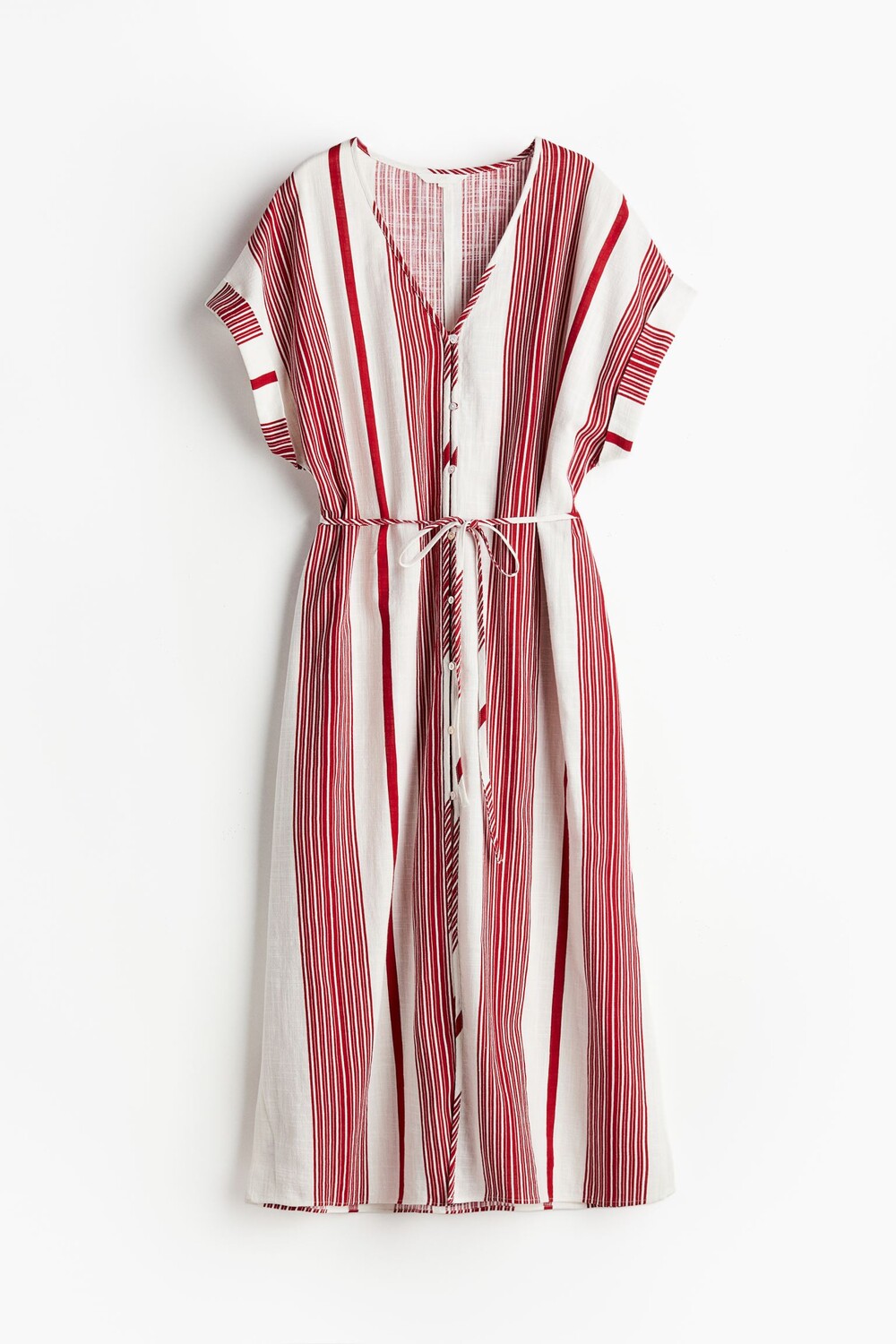 

Платье H&M Button-front Crêpe Dress, белый/красный